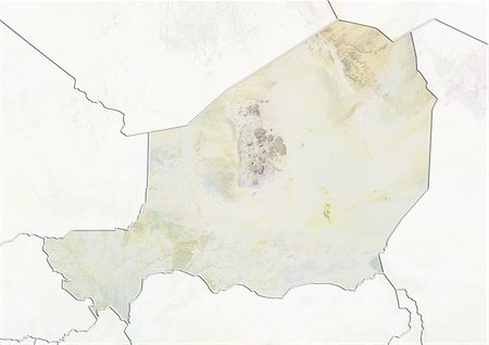 simsearch:872-06160396,k - Niger, carte de Relief avec bordure et masque Photographie de stock - Rights-Managed, Code: 872-06054621