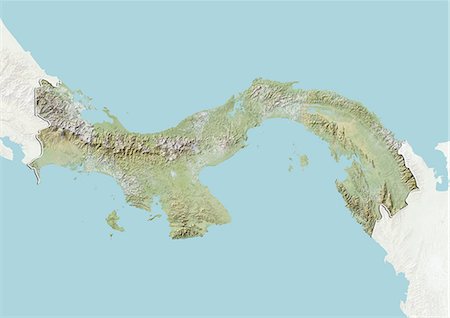 simsearch:872-06160300,k - Panama, Relief Map With Border and Mask Foto de stock - Con derechos protegidos, Código: 872-06054651