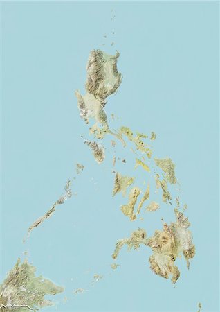 philippine islands - Philippines, carte de Relief avec bordure Photographie de stock - Rights-Managed, Code: 872-06054669