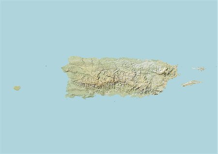 simsearch:872-08689423,k - Puerto Rico, Relief Map Foto de stock - Con derechos protegidos, Código: 872-06054674