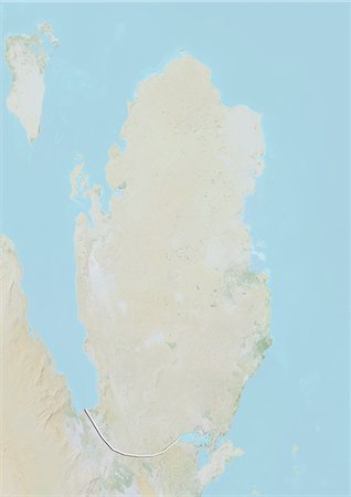 simsearch:872-06055682,k - Qatar, Relief Map With Border Stock Photo - Rights-Managed, Code: 872-06054684