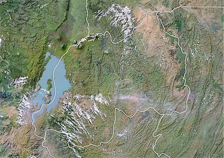 simsearch:872-06054901,k - Rwanda, Image Satellite avec effet de relief, avec bordure Photographie de stock - Rights-Managed, Code: 872-06054704