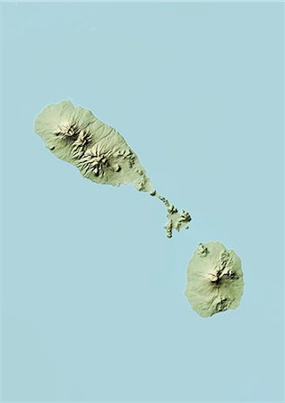 simsearch:872-06054275,k - Saint Kitts and Nevis, Relief Map Stock Photo - Rights-Managed, Code: 872-06054707