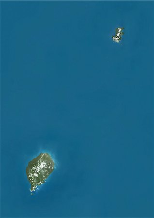 sao tome - Sao Tomé et Principe, Image Satellite de la couleur vraie Photographie de stock - Rights-Managed, Code: 872-06054718