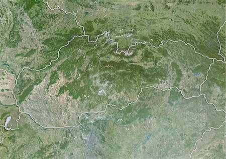simsearch:872-06054739,k - Slovakia, True Colour Satellite Image With Border Foto de stock - Con derechos protegidos, Código: 872-06054744
