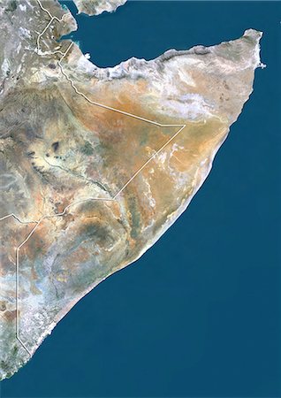 simsearch:872-06054543,k - Somalie, Image Satellite couleur vraie avec bordure Photographie de stock - Rights-Managed, Code: 872-06054756