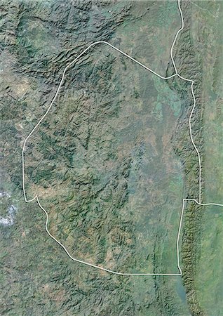 simsearch:872-06054760,k - Swaziland, Image Satellite avec effet de relief, avec bordure Photographie de stock - Rights-Managed, Code: 872-06054789