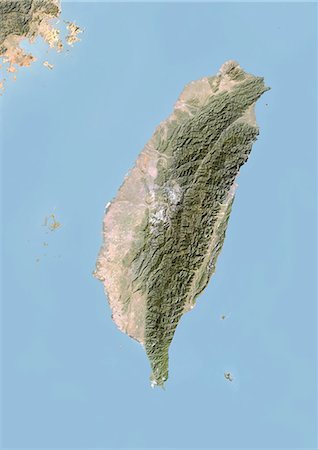 simsearch:872-06054812,k - Taiwan, Image Satellite avec effet de relief Photographie de stock - Rights-Managed, Code: 872-06054813