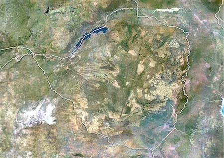 simsearch:872-06160398,k - Zimbabwe, True Colour Satellite Image With Border Foto de stock - Con derechos protegidos, Código: 872-06054905