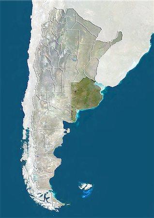 simsearch:872-06054918,k - L'Argentine et la Province de Buenos Aires, True Image Satellite en couleurs Photographie de stock - Rights-Managed, Code: 872-06054908
