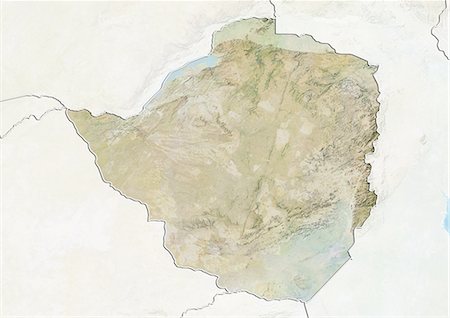 simsearch:872-06160382,k - Zimbabwe, Relief Map with Border and Mask Foto de stock - Con derechos protegidos, Código: 872-06054902