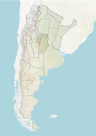 simsearch:872-06054918,k - L'Argentine et la Province de Cordoba, carte en Relief Photographie de stock - Rights-Managed, Code: 872-06054918