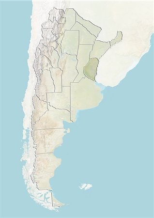 simsearch:872-06054918,k - L'Argentine et la Province de Entre Rios, carte en Relief Photographie de stock - Rights-Managed, Code: 872-06054924