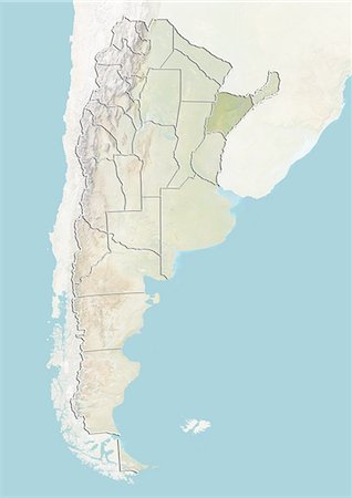 simsearch:872-06054918,k - L'Argentine et la Province de Corrientes, carte en Relief Photographie de stock - Rights-Managed, Code: 872-06054921