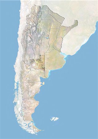 simsearch:872-06054918,k - L'Argentine et la Province de La Pampa, Image Satellite avec effet de relief Photographie de stock - Rights-Managed, Code: 872-06054934