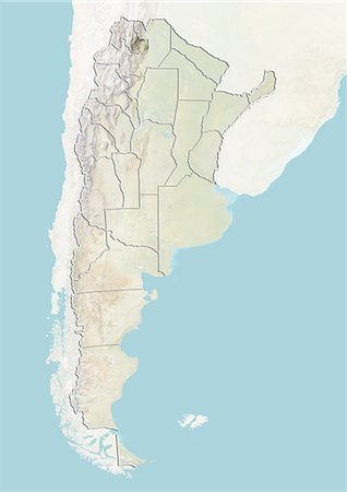 Argentina and the Province of Jujuy, Relief Map Stock Photo - Rights-Managed, Code: 872-06054930