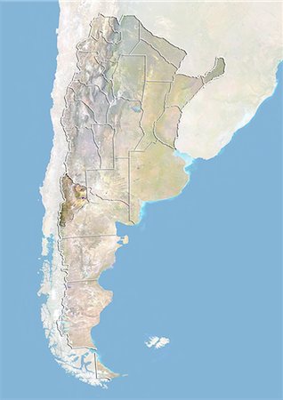 simsearch:872-06054918,k - L'Argentine et la Province de Neuquen, Image Satellite avec effet de relief Photographie de stock - Rights-Managed, Code: 872-06054946