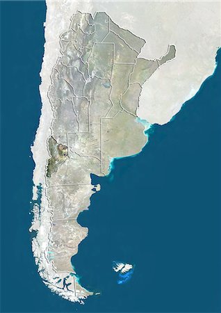 Argentina and the Province of Neuquen, True Colour Satellite Image Stock Photo - Rights-Managed, Code: 872-06054947