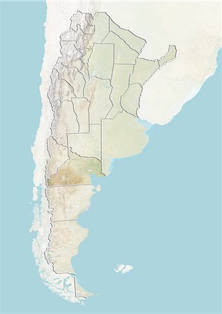 simsearch:872-06054918,k - L'Argentine et la Province de Rio Negro, carte en Relief Photographie de stock - Rights-Managed, Code: 872-06054948