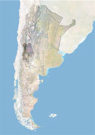 simsearch:872-06054918,k - L'Argentine et la Province de Mendoza, Image Satellite avec effet de relief Photographie de stock - Rights-Managed, Code: 872-06054940