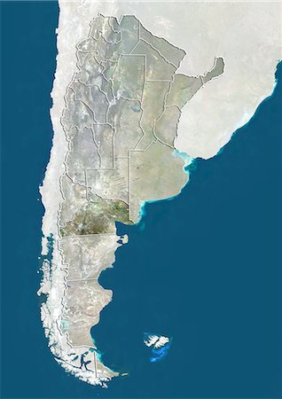 simsearch:872-06054918,k - L'Argentine et la Province de Rio Negro, True Image Satellite en couleurs Photographie de stock - Rights-Managed, Code: 872-06054950