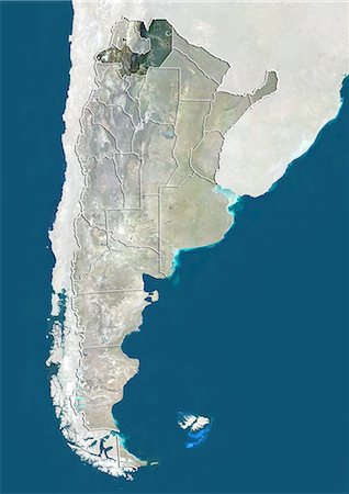 Argentina and the Province of Salta, True Colour Satellite Image Stock Photo - Rights-Managed, Code: 872-06054953
