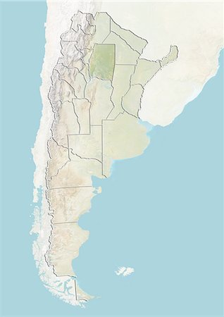 simsearch:872-06054918,k - L'Argentine et la Province de Santiago del Estero, carte en Relief Photographie de stock - Rights-Managed, Code: 872-06054966