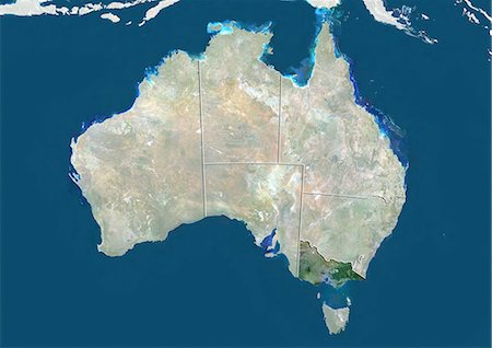 simsearch:872-06054978,k - Australien und des Staates Victoria, True Colour-Satellitenbild Stockbilder - Lizenzpflichtiges, Bildnummer: 872-06054989