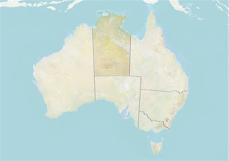 simsearch:872-06054649,k - Australia and the Northern Territory, Relief Map Stock Photo - Rights-Managed, Code: 872-06054980