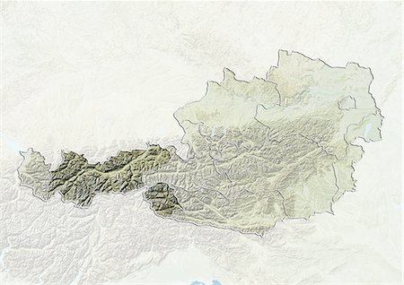 simsearch:872-06160417,k - Austria and the State of Tyrol, Relief Map Fotografie stock - Rights-Managed, Codice: 872-06055009