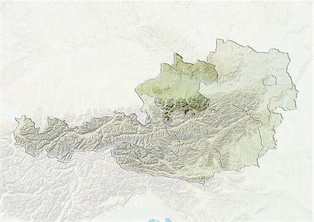 simsearch:872-06160417,k - Austria and the State of Upper Austria, Relief Map Fotografie stock - Rights-Managed, Codice: 872-06055012