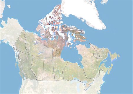 simsearch:872-06053023,k - Canada and the Territory of Nunavut, Satellite Image With Bump Effect Fotografie stock - Rights-Managed, Codice: 872-06055108