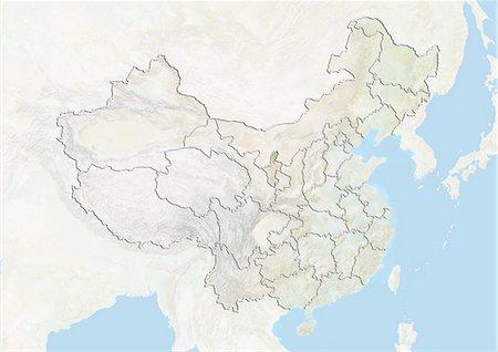 simsearch:872-06160552,k - La Chine et la région de Ningxia Hui, carte en Relief Photographie de stock - Rights-Managed, Code: 872-06055161