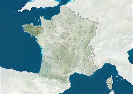 rennes - France and the Region of Brittany, True Colour Satellite Image Fotografie stock - Rights-Managed, Codice: 872-06055201