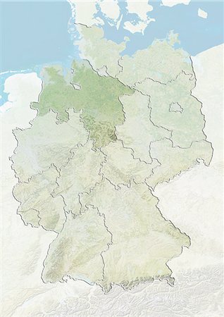 Germany and the State of Lower Saxony, Relief Map Fotografie stock - Rights-Managed, Codice: 872-06055263