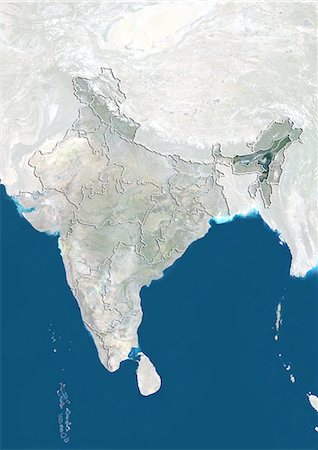 India and the State of Assam, True Colour Satellite Image Foto de stock - Con derechos protegidos, Código: 872-06055289