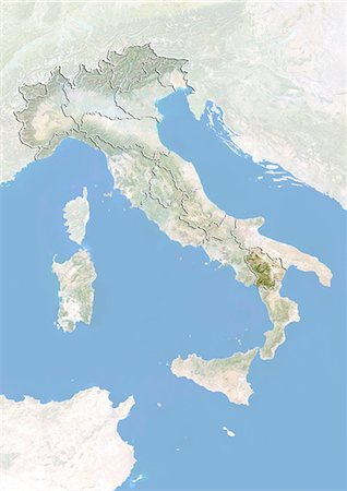 simsearch:872-06055384,k - Italy and the Region of Basilicata, Satellite Image With Bump Effect Stock Photo - Rights-Managed, Code: 872-06055348