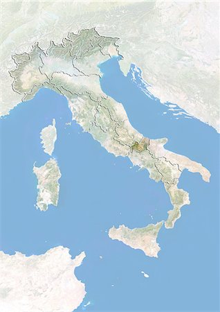 simsearch:872-06055384,k - Italy and the Region of Molise, Satellite Image With Bump Effect Stock Photo - Rights-Managed, Code: 872-06055372