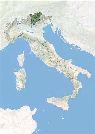 simsearch:872-06160774,k - L'Italie et la région du Trentin-Haut-Adige, Image Satellite avec effet de relief Photographie de stock - Rights-Managed, Code: 872-06055381