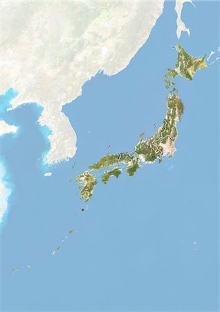 simsearch:872-06055410,k - Japan, Satellite Image With Bump Effect, With Boundaries of Regions Fotografie stock - Rights-Managed, Codice: 872-06055420