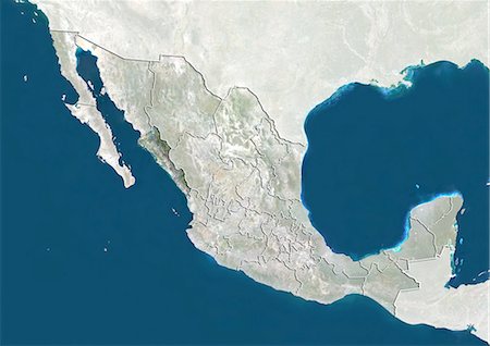 simsearch:872-06055471,k - Mexico and the State of Sinaloa, True Colour Satellite Image Foto de stock - Con derechos protegidos, Código: 872-06055465