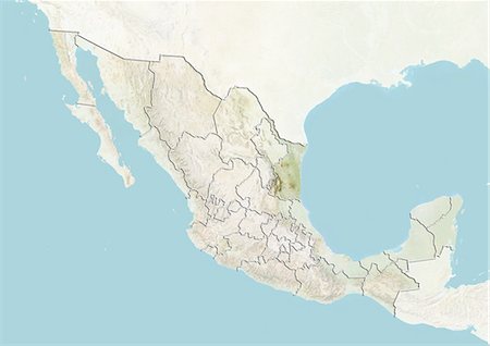 simsearch:872-06160993,k - Mexico and the State of Tamaulipas, Relief Map Foto de stock - Con derechos protegidos, Código: 872-06055470