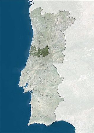 simsearch:872-06160873,k - Portugal and the District of Coimbra, True Colour Satellite Image Stock Photo - Rights-Managed, Code: 872-06055509