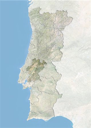 simsearch:872-06160869,k - Le Portugal et le District de Santarém, Image Satellite avec effet de relief Photographie de stock - Rights-Managed, Code: 872-06055532