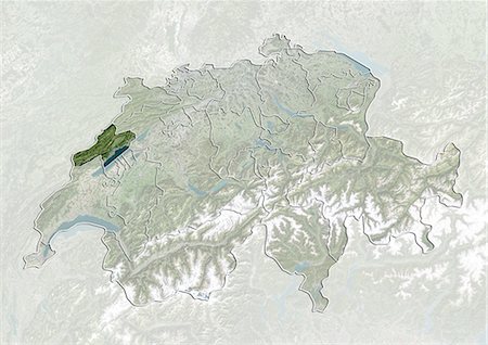 simsearch:872-06055661,k - La Suisse et le Canton de Neuchâtel, True Image Satellite en couleurs Photographie de stock - Rights-Managed, Code: 872-06055629