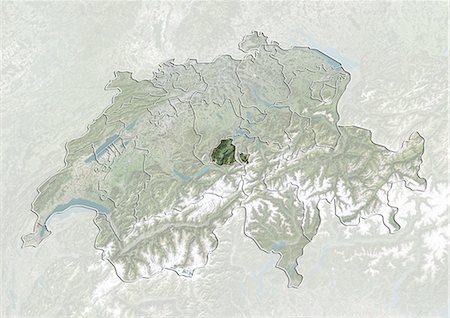 simsearch:872-06053903,k - Switzerland and the Canton of Obwalden, True Colour Satellite Image Stock Photo - Rights-Managed, Code: 872-06055635