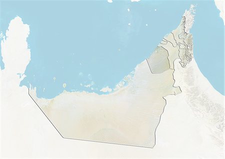 simsearch:872-08689425,k - United Arab Emirates and the Emirate of Dubai, Relief Map Stock Photo - Rights-Managed, Code: 872-06055674