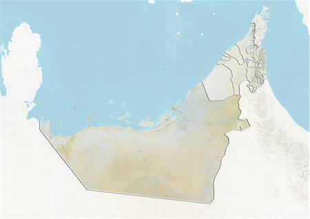 simsearch:872-06161068,k - United Arab Emirates and the Emirate of Abu Dhabi, Relief Map Stock Photo - Rights-Managed, Code: 872-06055672