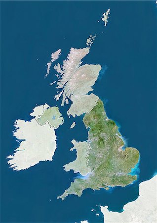 simsearch:872-06055693,k - United Kingdom and England, True Colour Satellite Image Foto de stock - Con derechos protegidos, Código: 872-06055690