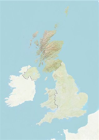 simsearch:872-06160348,k - United Kingdom and Scotland, Relief Map Stock Photo - Rights-Managed, Code: 872-06055693